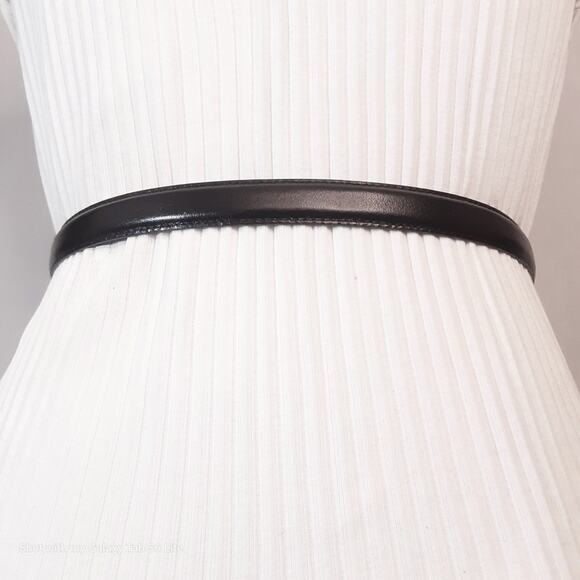 Beacon Hill Belt Skinny Large 29" to 31" Waist Semi Aniline Black Leather - Picture 4 of 14
